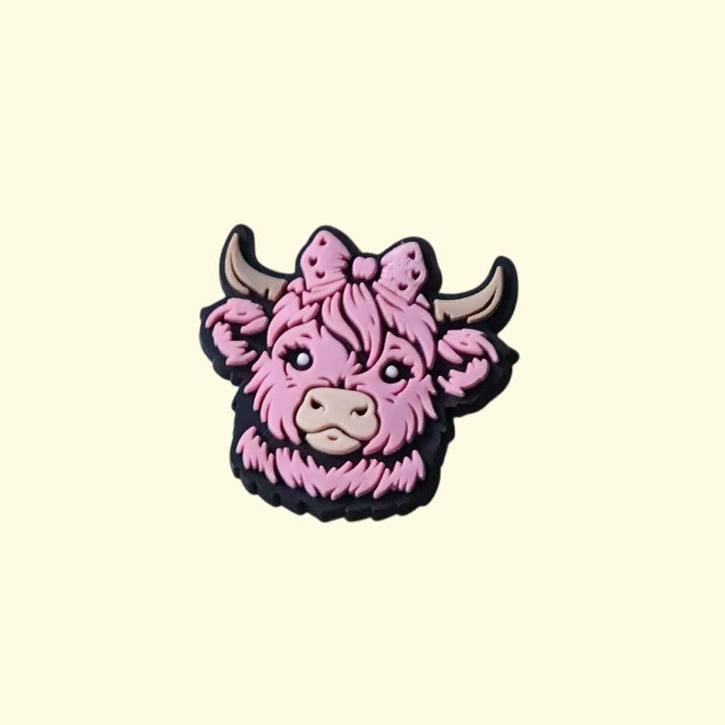 Highland Cows Bows Crocs Charms x4