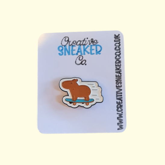 Capybara Skateboard Pin Badge