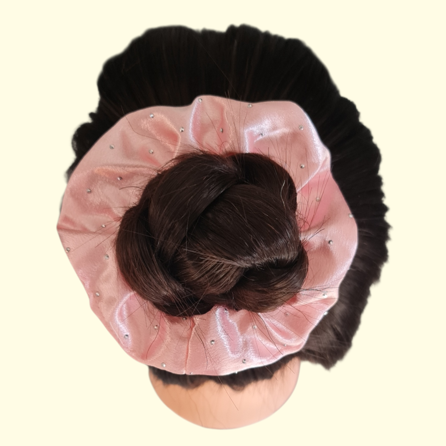 Satin Diamanté Pink Hair Scrunchie