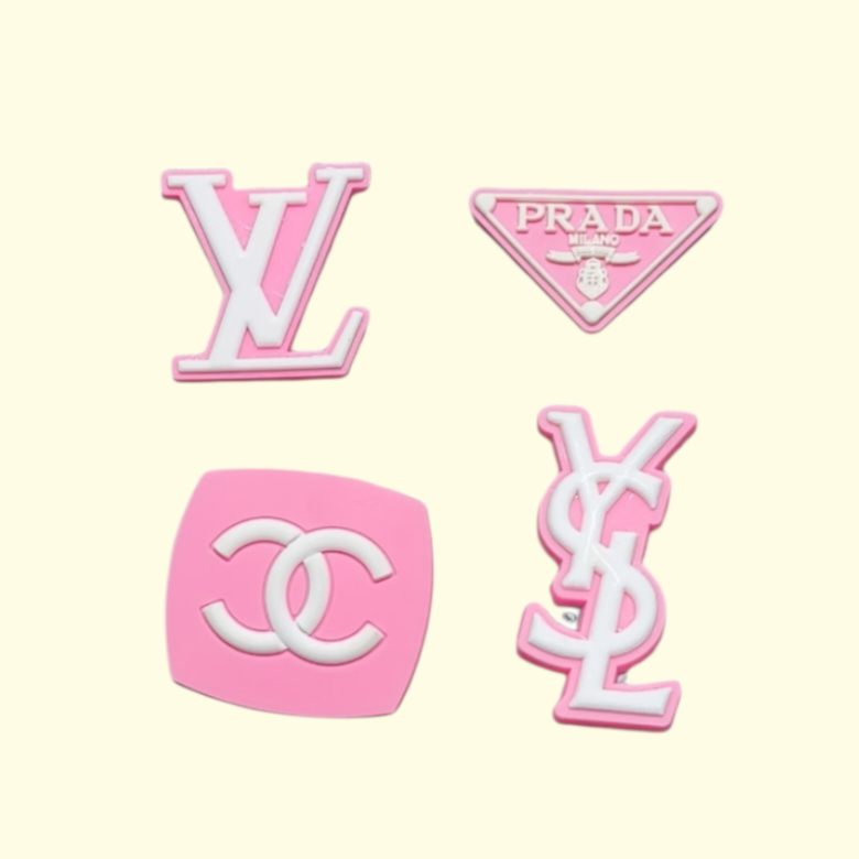 Pink Designers Crocs Charms x4