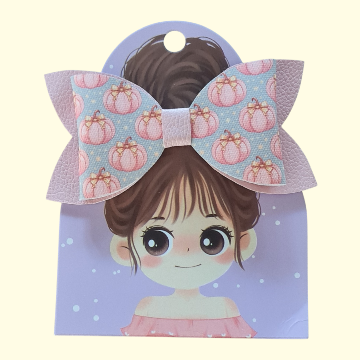 Autumn Pink Pumpkin Hair Bow