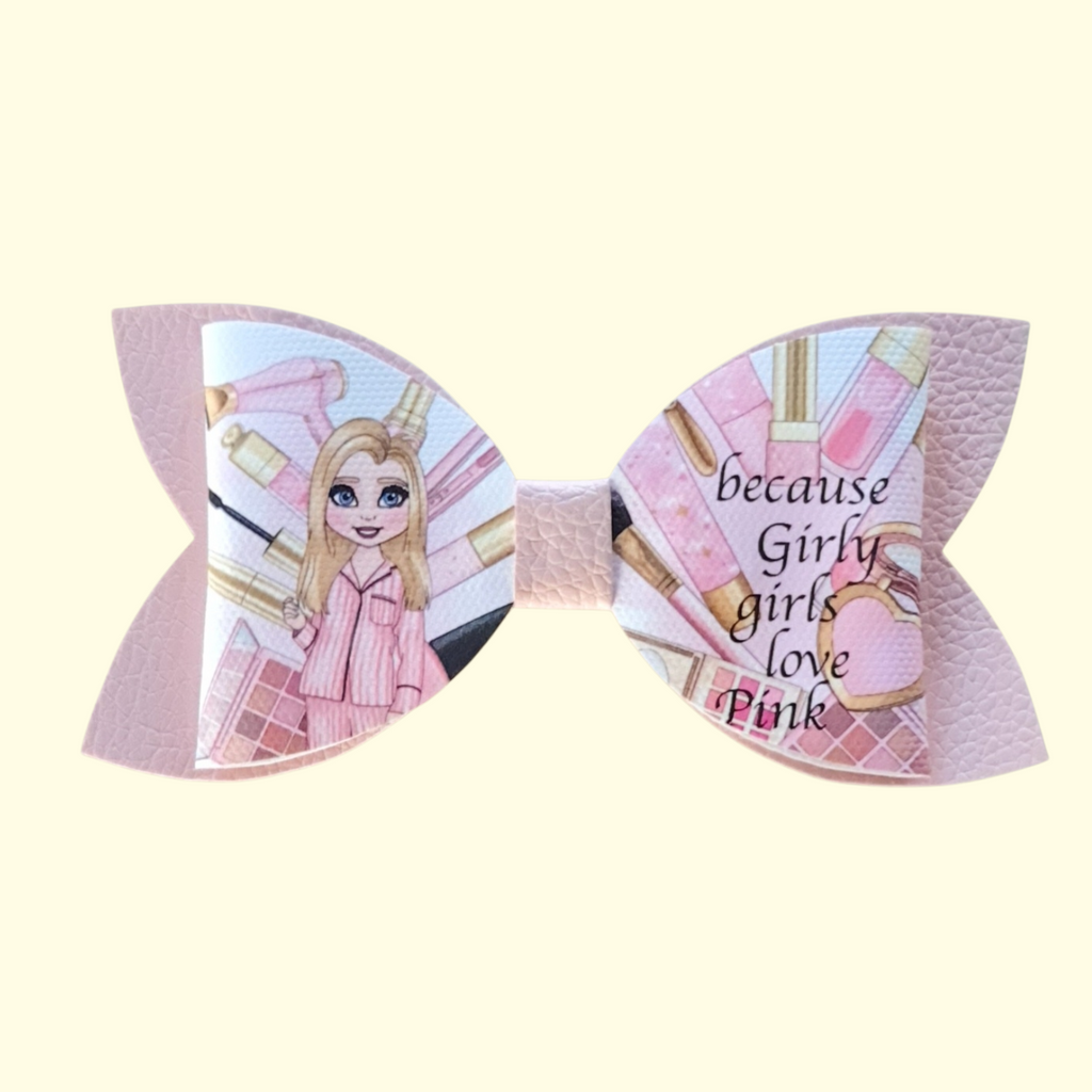 Girly Pink Blonde Hair Bow