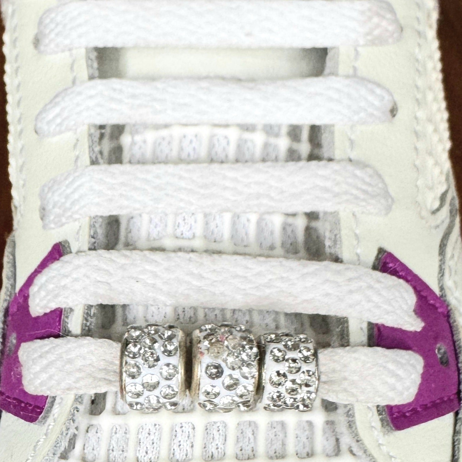 Silver Bling Diamanté Spacer Shoelace Charms