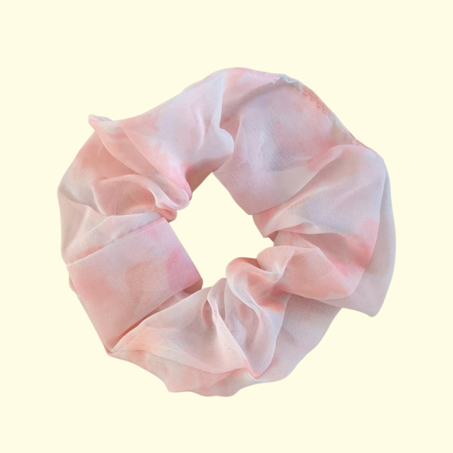 Puff Pink Print Hair Scrunchie