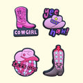 Pink Cowgirl Crocs Charms x4