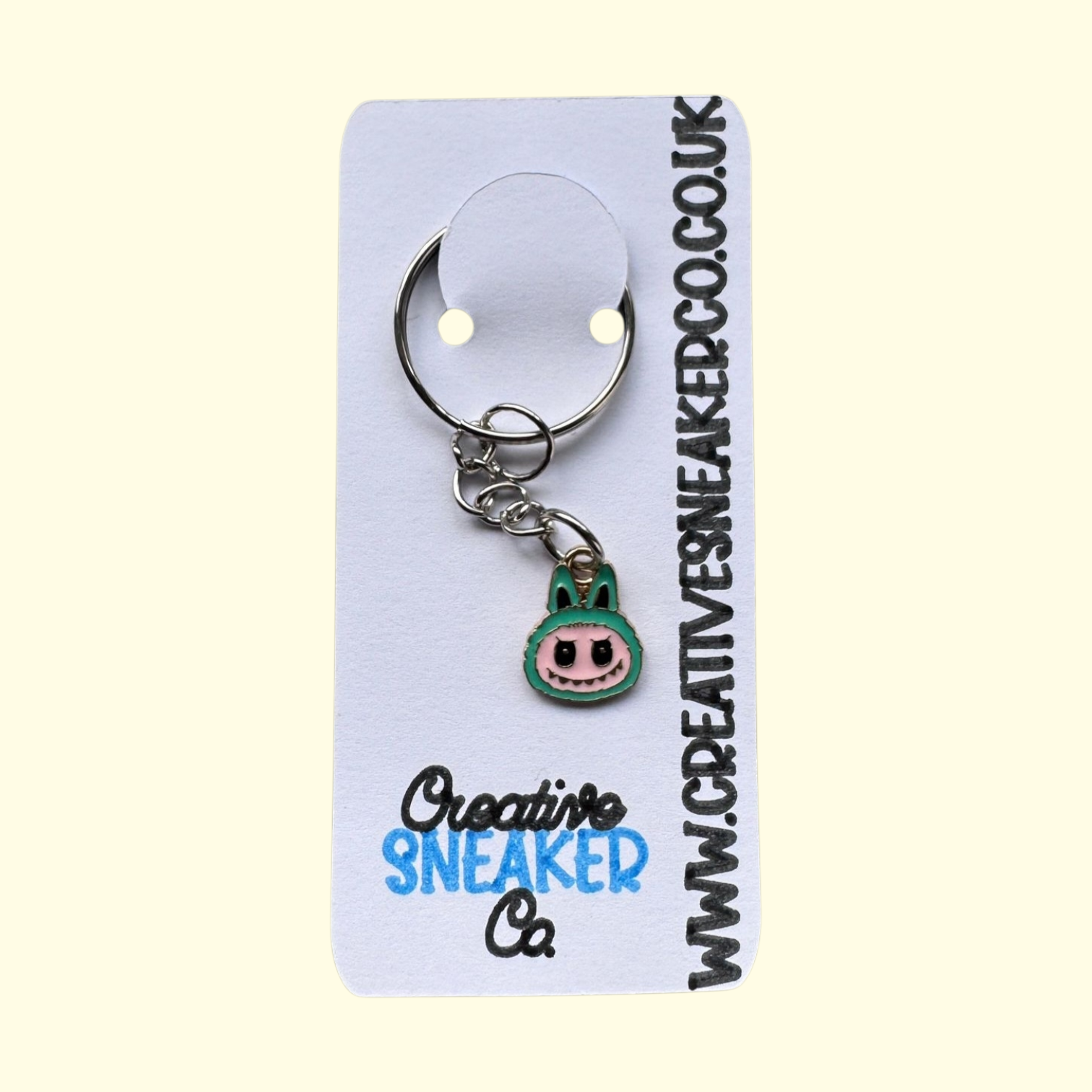 Labubu Face Green Keyring