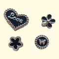 Black Gold Love Bling Crocs Charms x4
