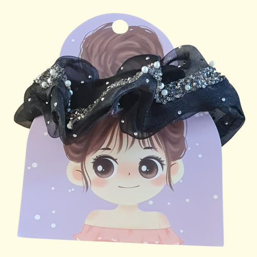 Bling Black Hair Scrunchie