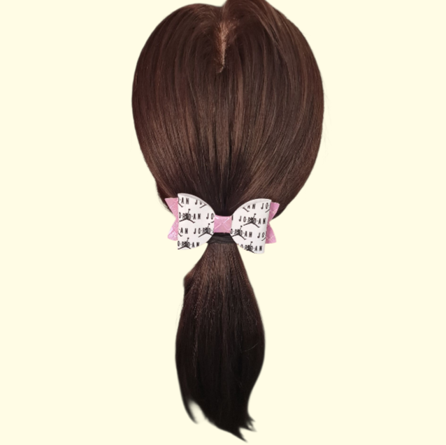 Jumpman Pink Cubes Hair Bow