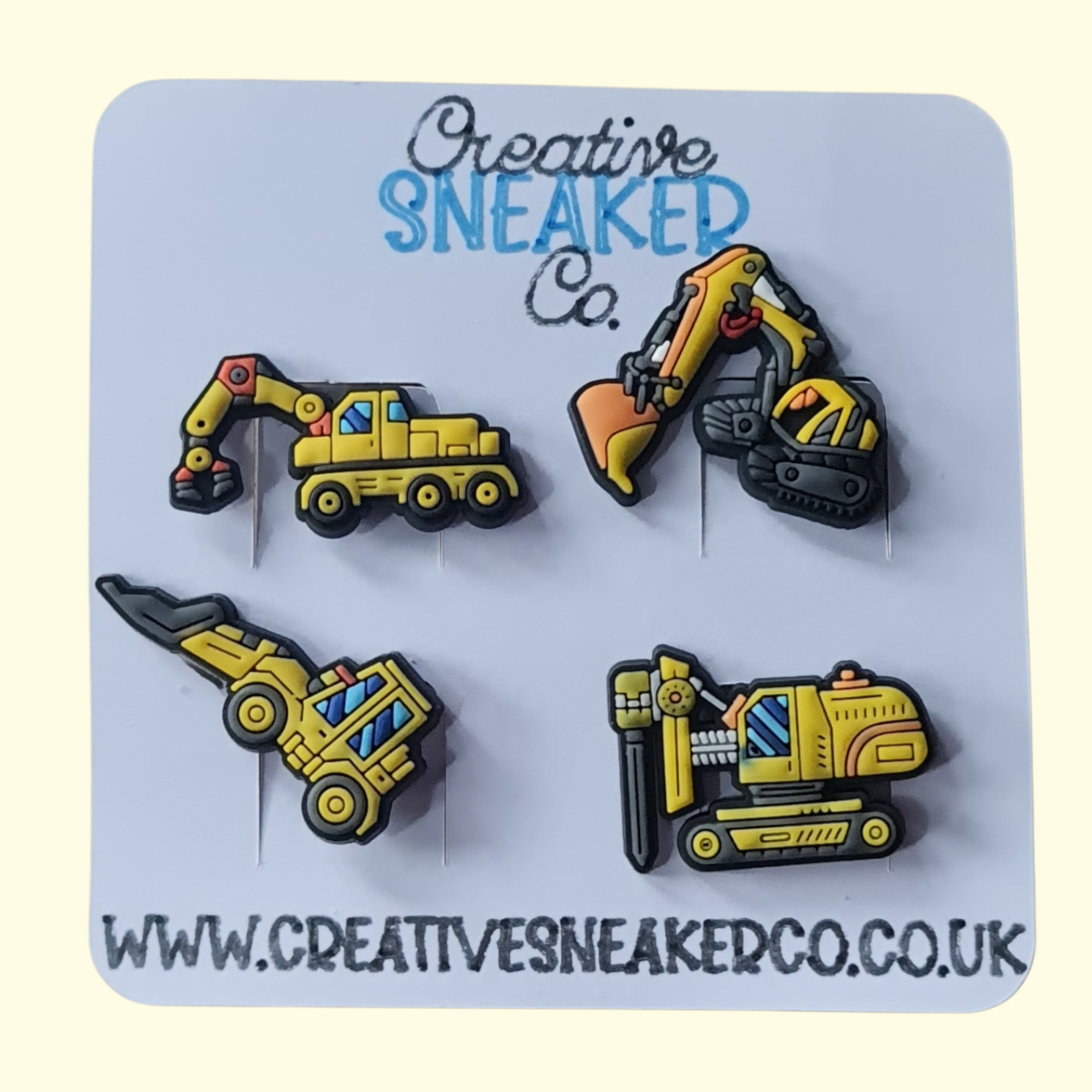 Construction Vehicles Crocs Charms x4