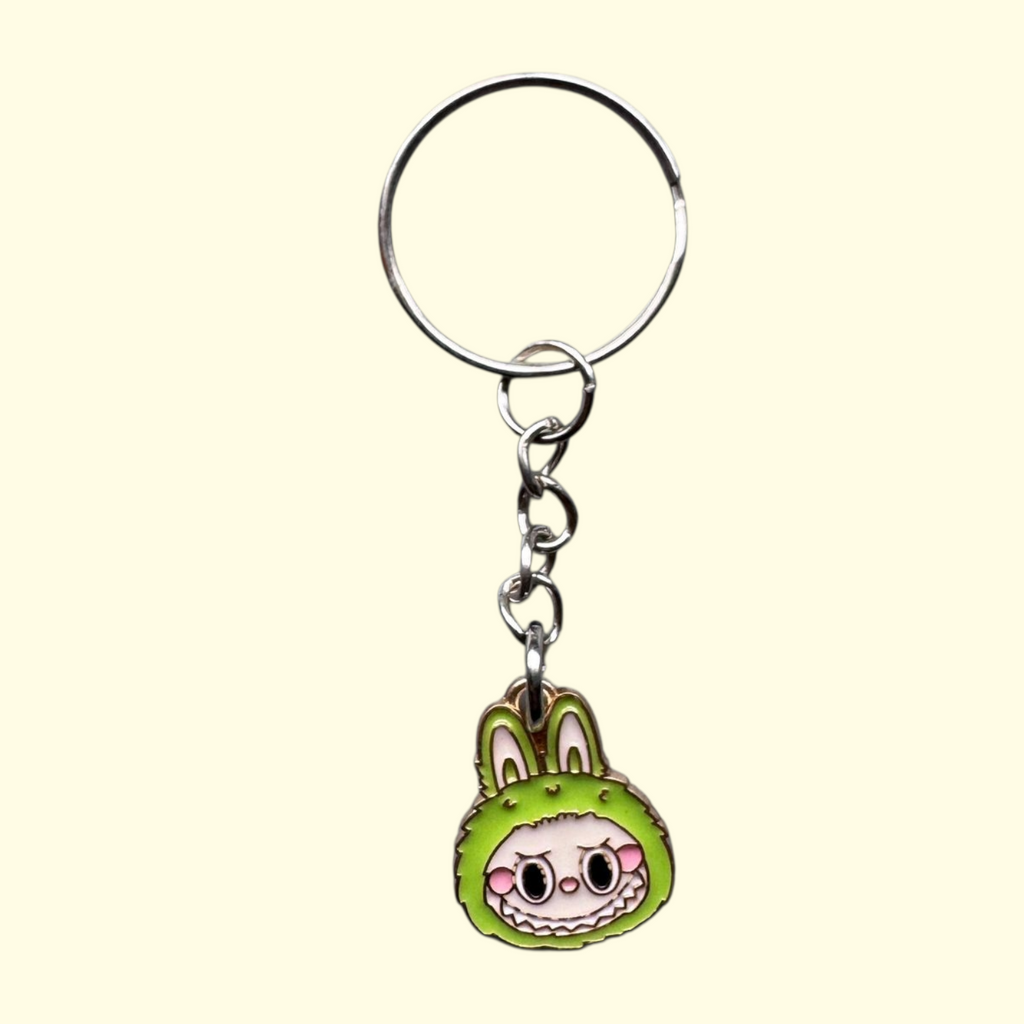 Labubu Face Green Keyring