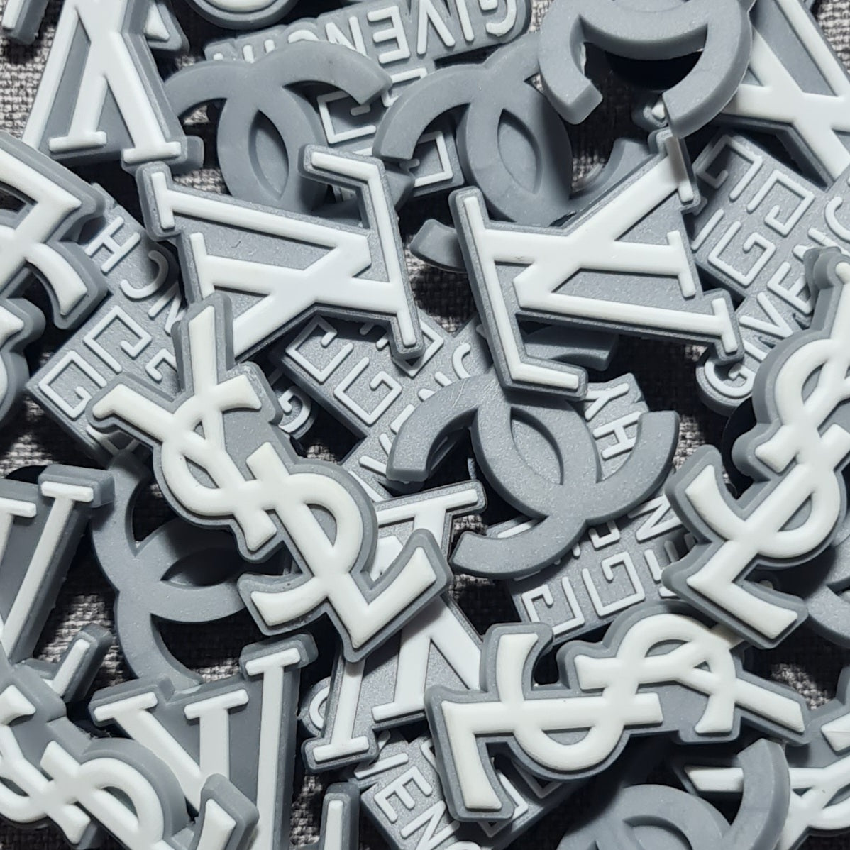 Grey Designers Crocs Charms x4