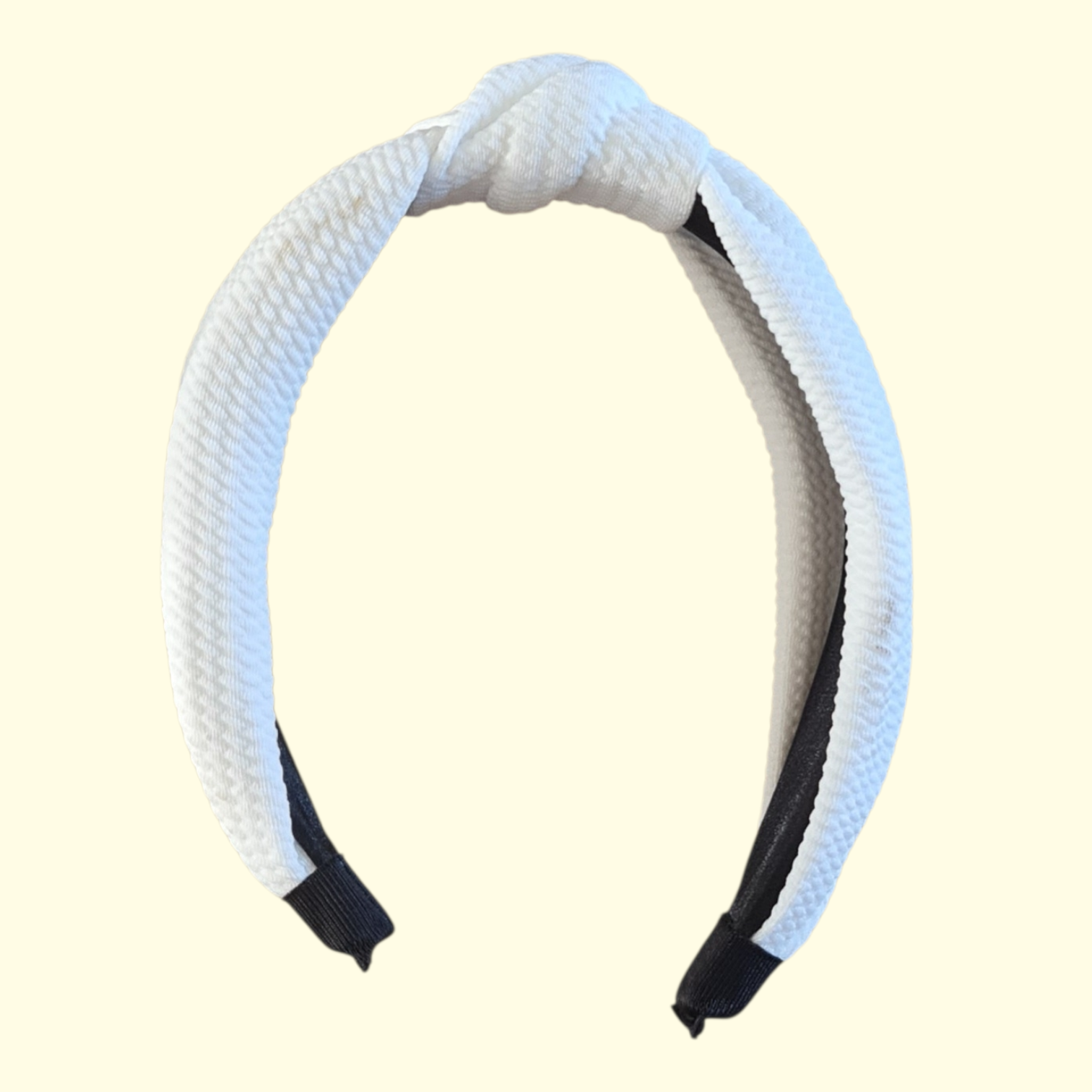 Wide Knot White Headband