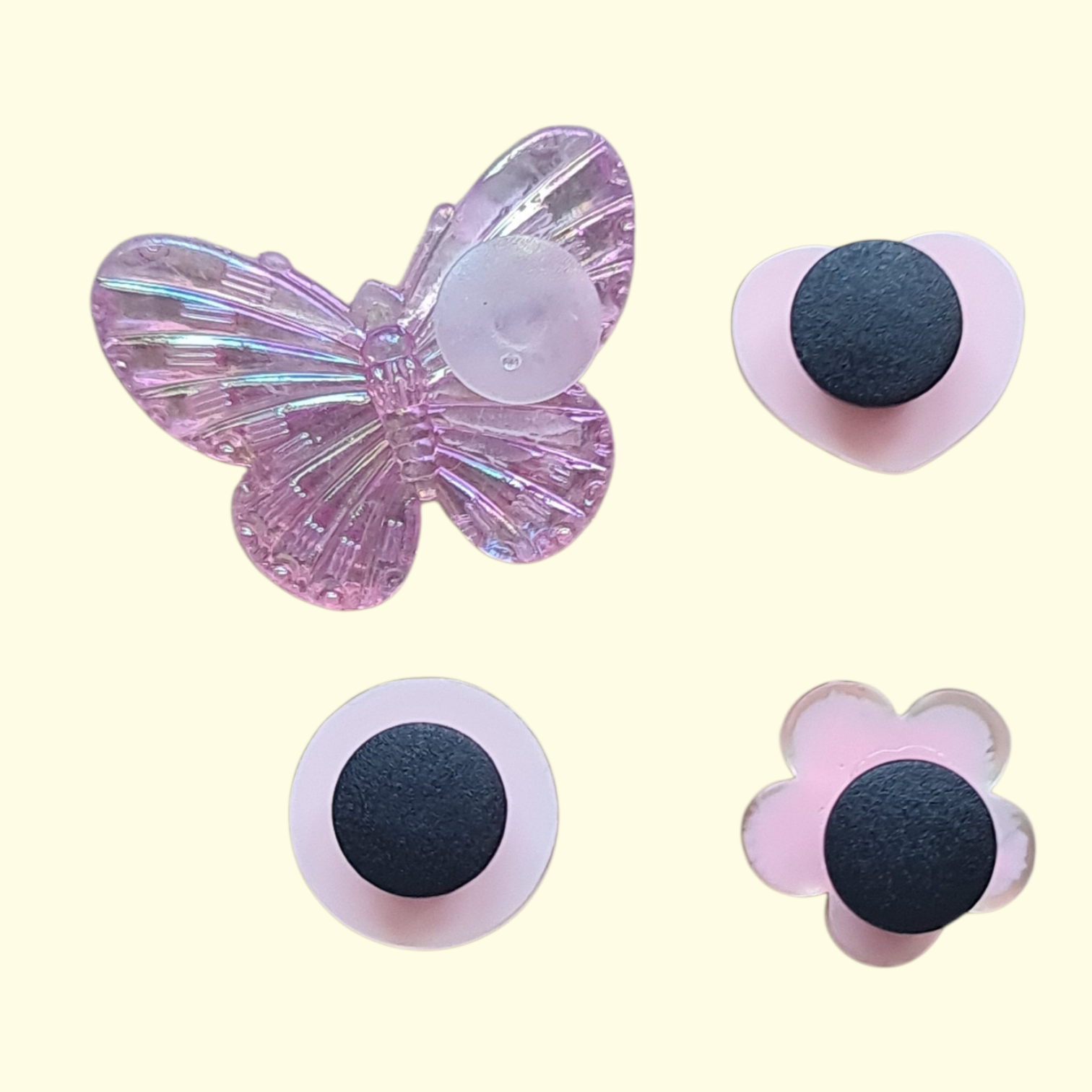 Pink Butterfly Crocs Charms x4