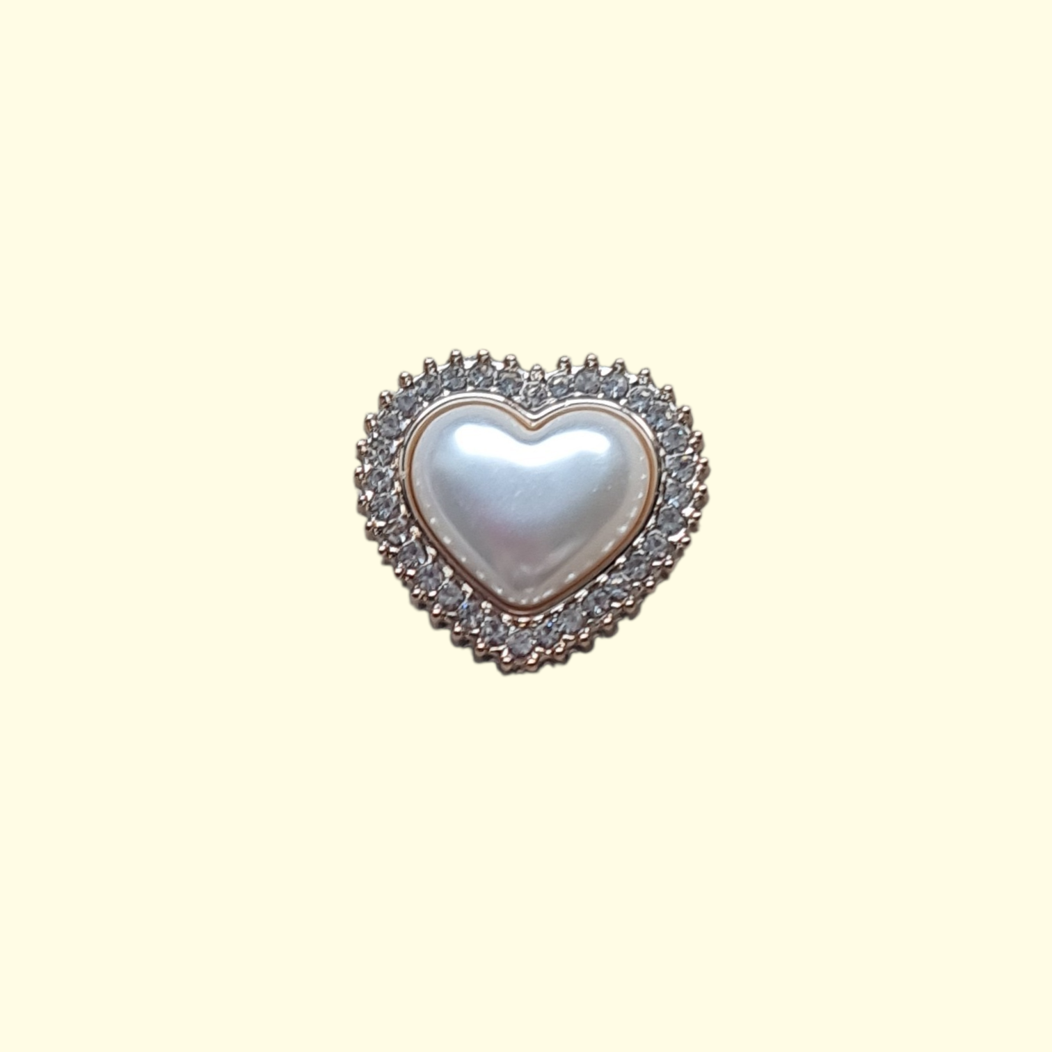 Gold Pearl Heart Crocs Charms x4