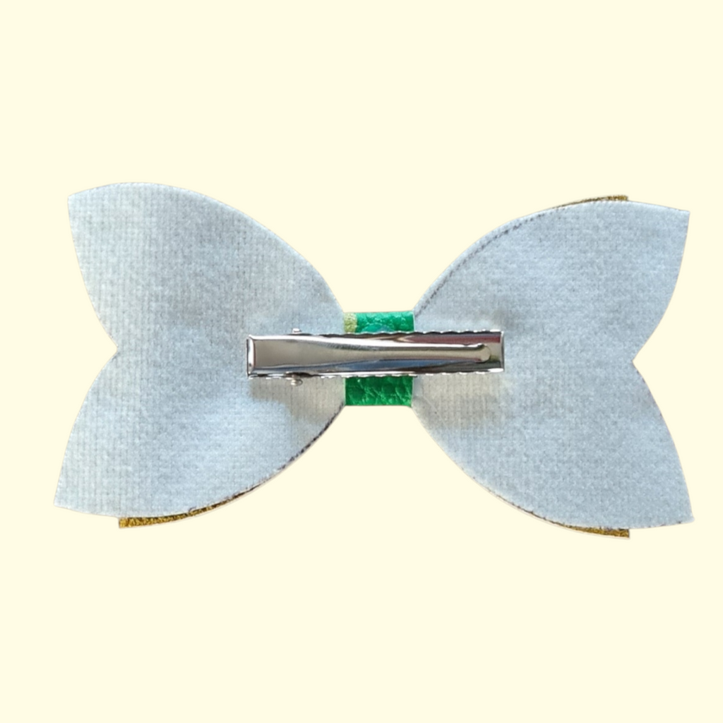 Gold and Green Hair Bow