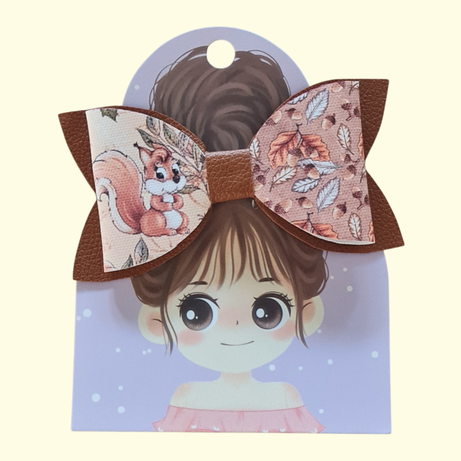 Autumn Squirrel Brown Hair Bow