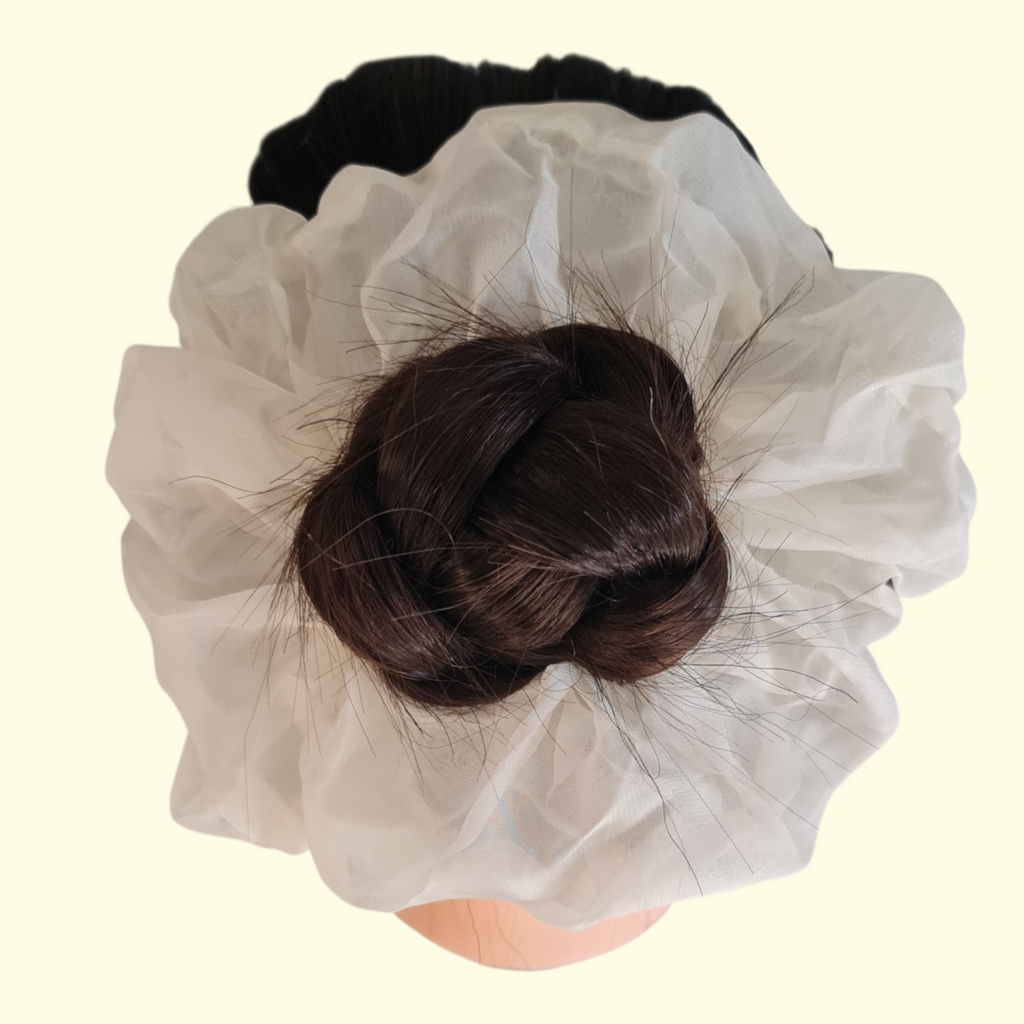Puff White Hair Scrunchie