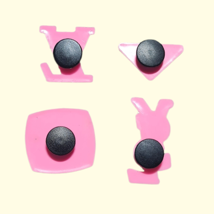 Pink Designers Crocs Charms x4