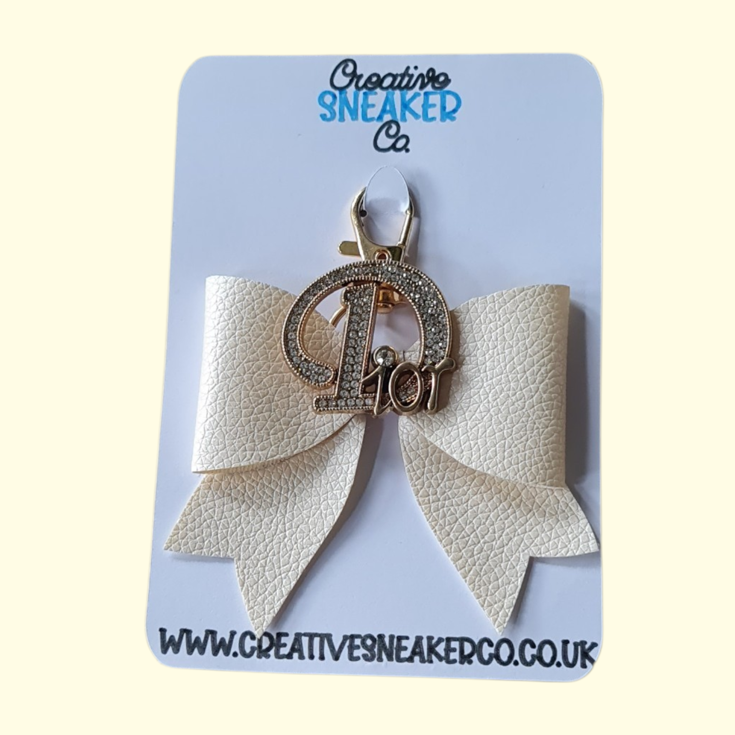 Pearl Ivory Gold Dior Bag Charm