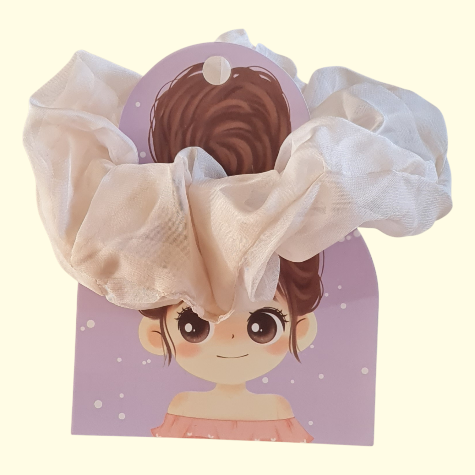 Puff Cream Hair Scrunchie