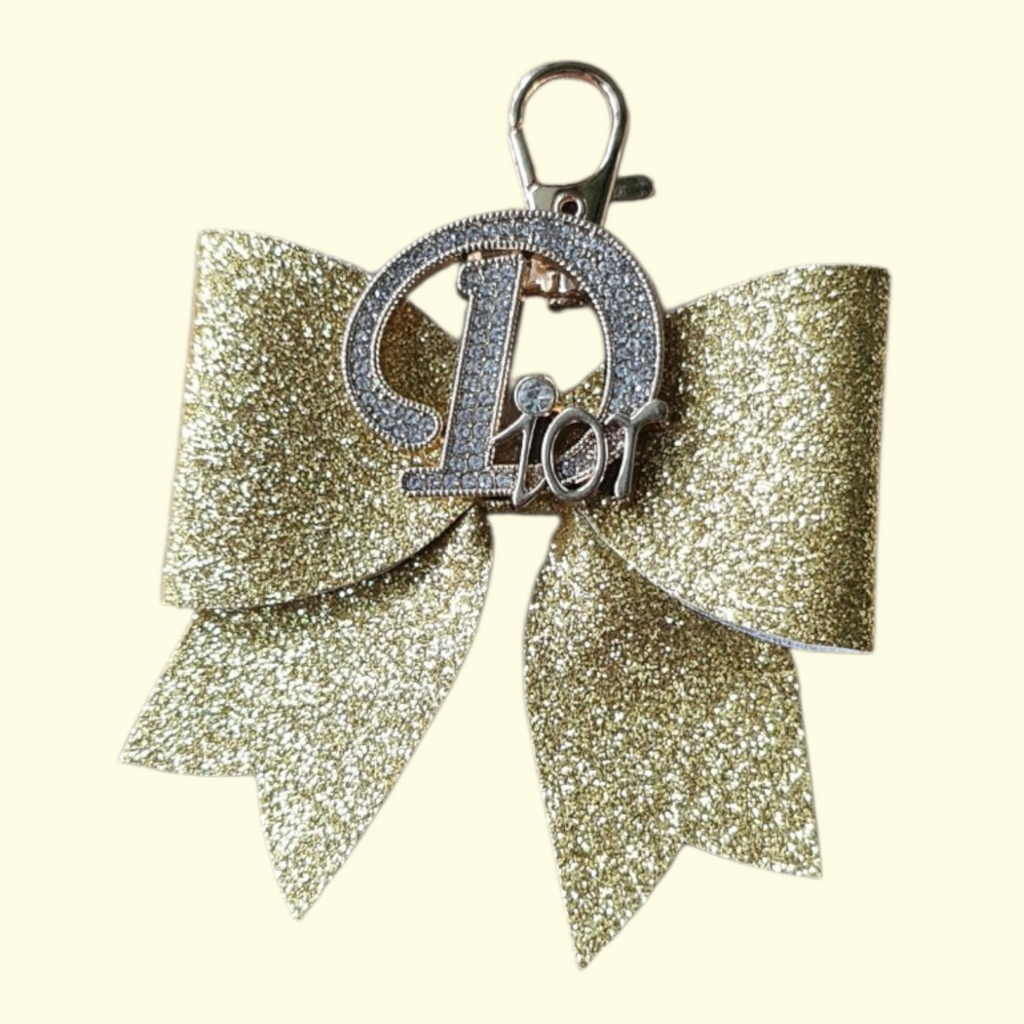 Gold Glitter Gold Dior Bag Charm