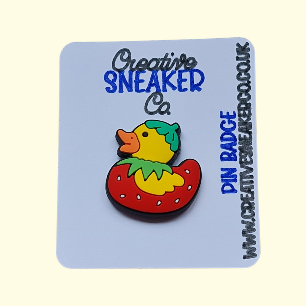 Duck Strawberry Pin Badge