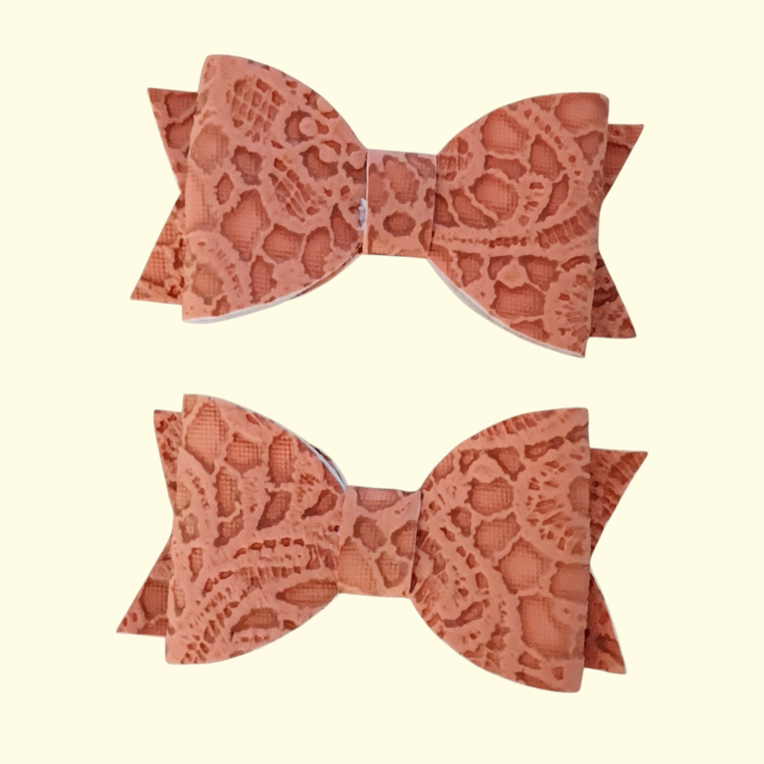 Lace Orange Hair Bow x2