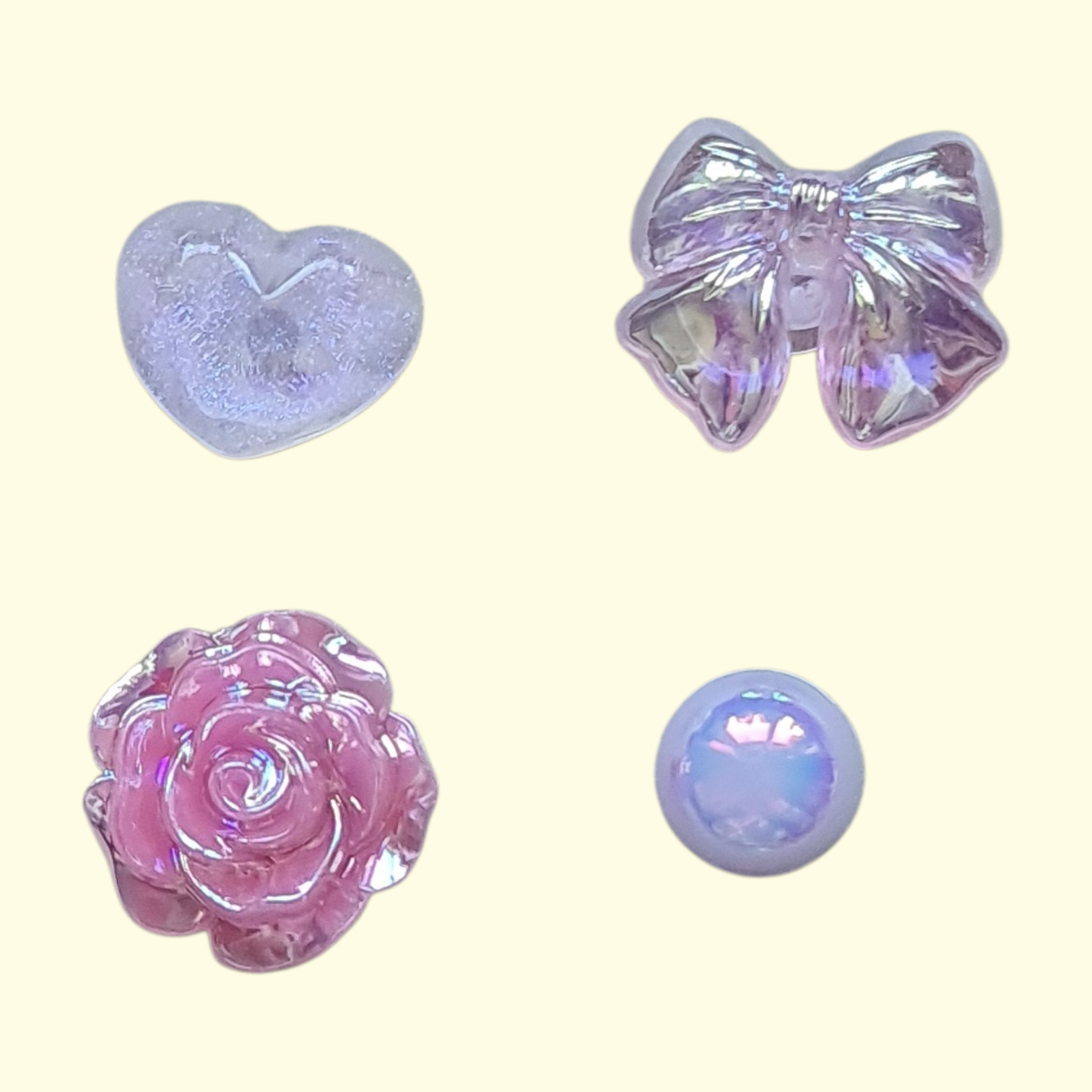 Pink Pearl Bow Crocs Charms x4