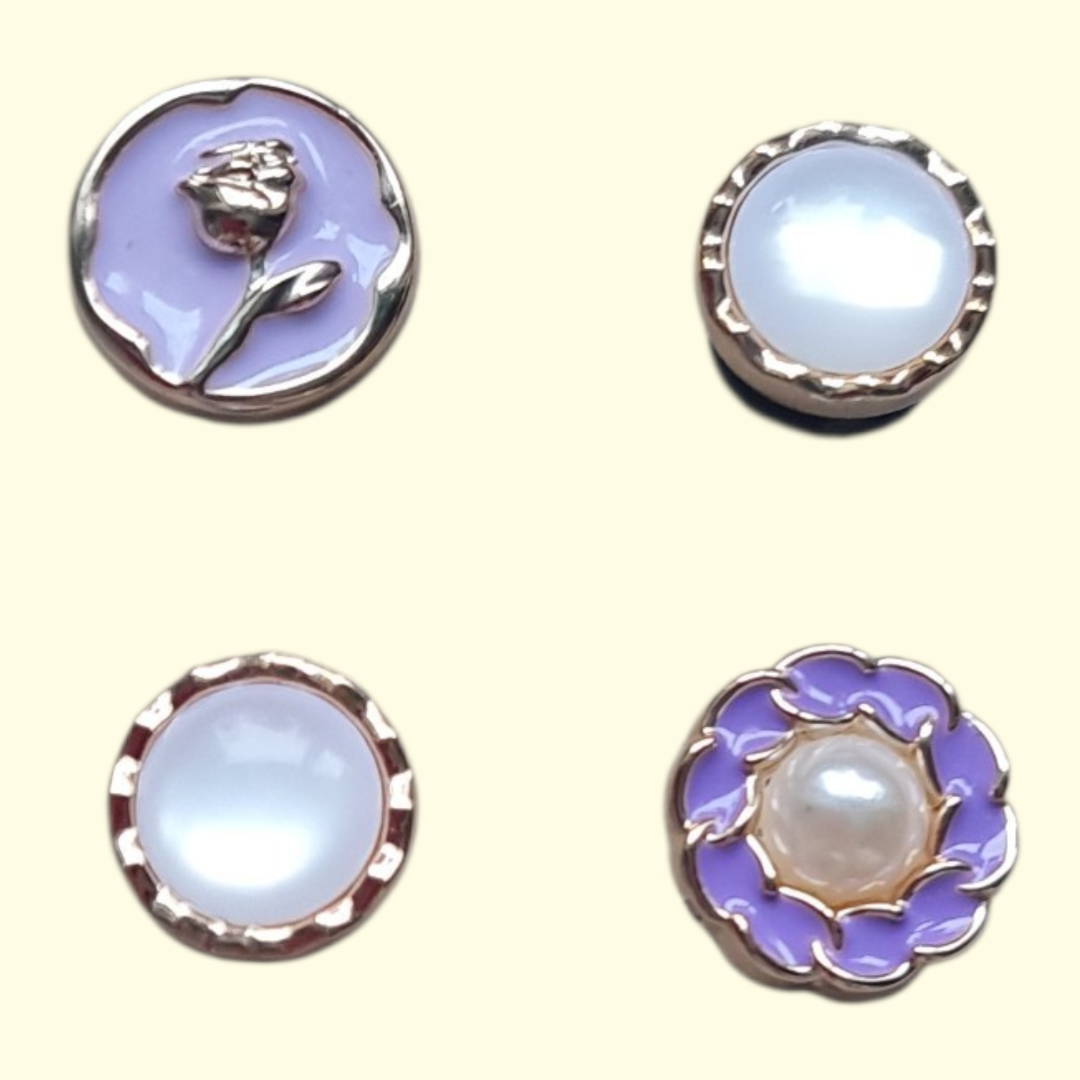 Purple Pearl Crocs Charms x4