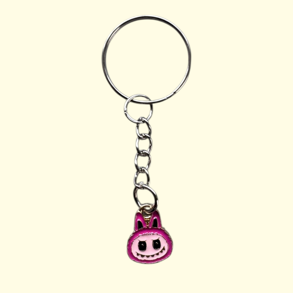 Labubu Face Pink Keyring