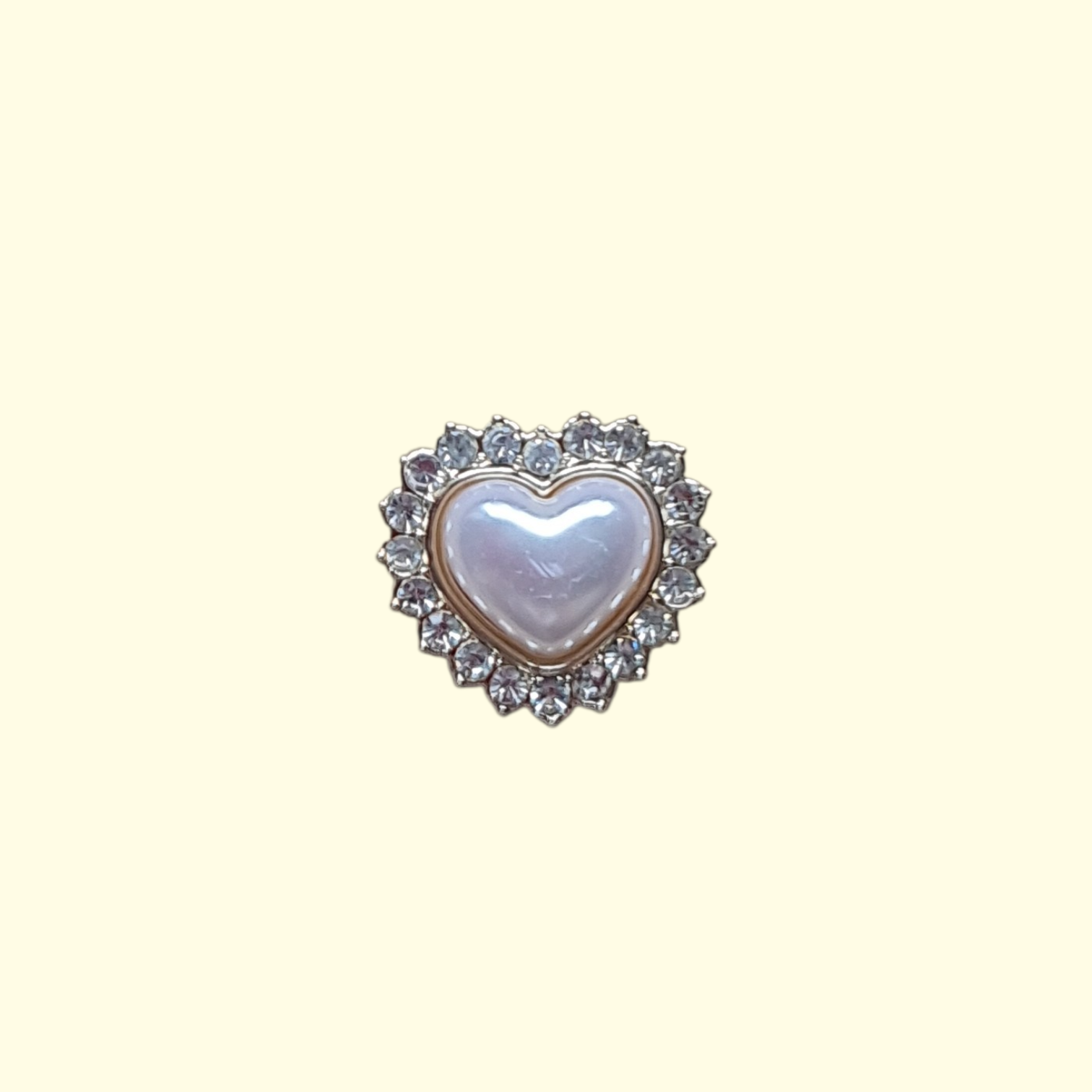 Gold Pearl Heart Crocs Charms x4