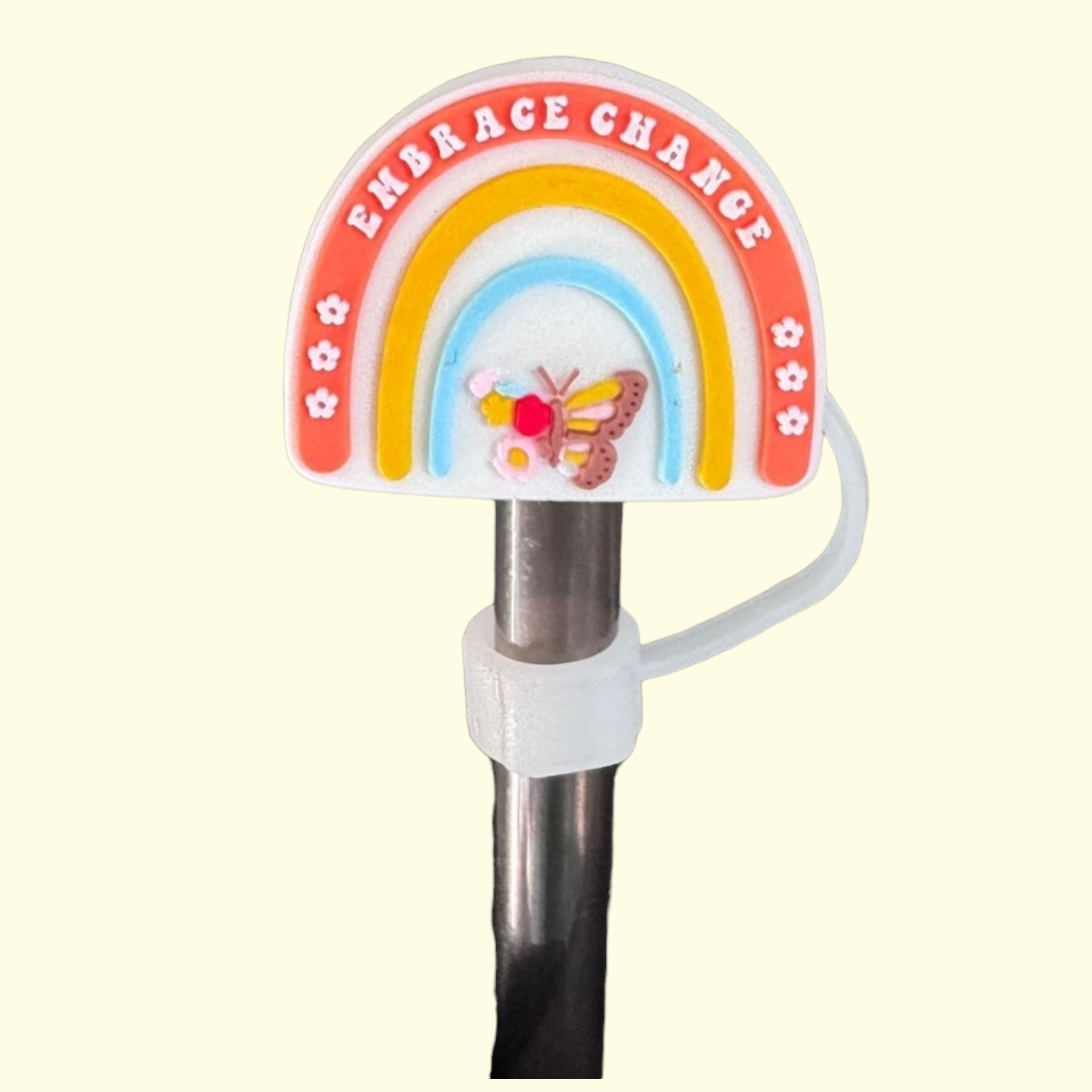 Quote Embrace Change Straw Topper