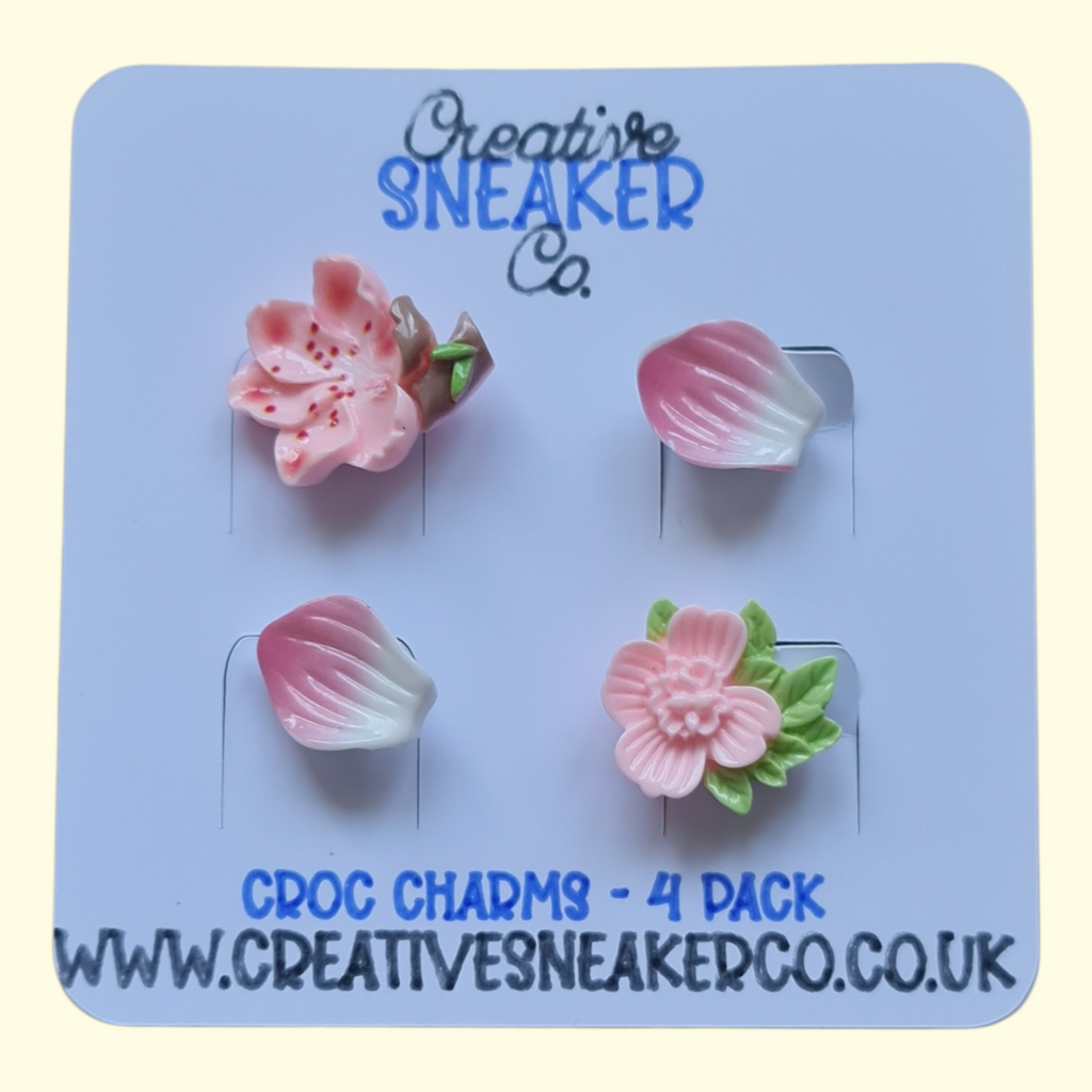 Pink Flower Crocs Charms x4