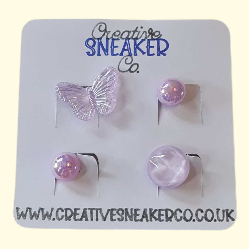 Purple Butterfly Crocs Charms x4