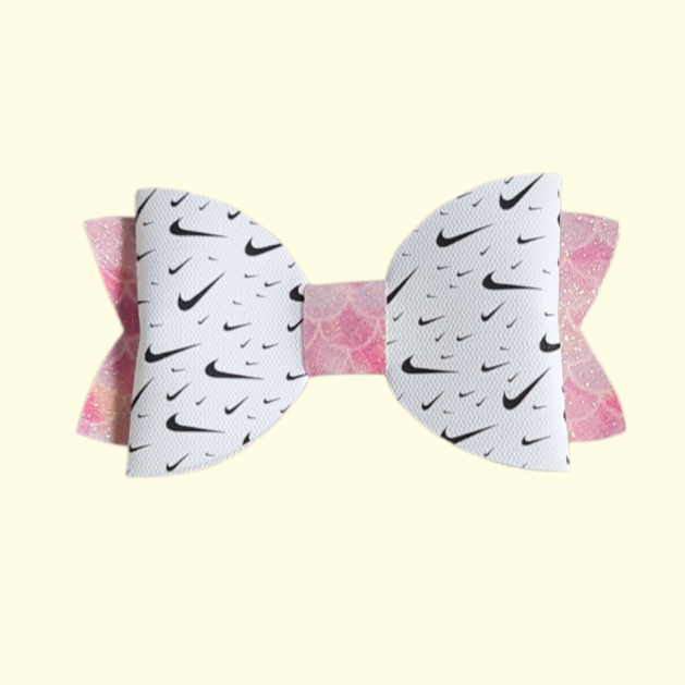 Swoosh Pink Mermaid Glitter Hair Bow