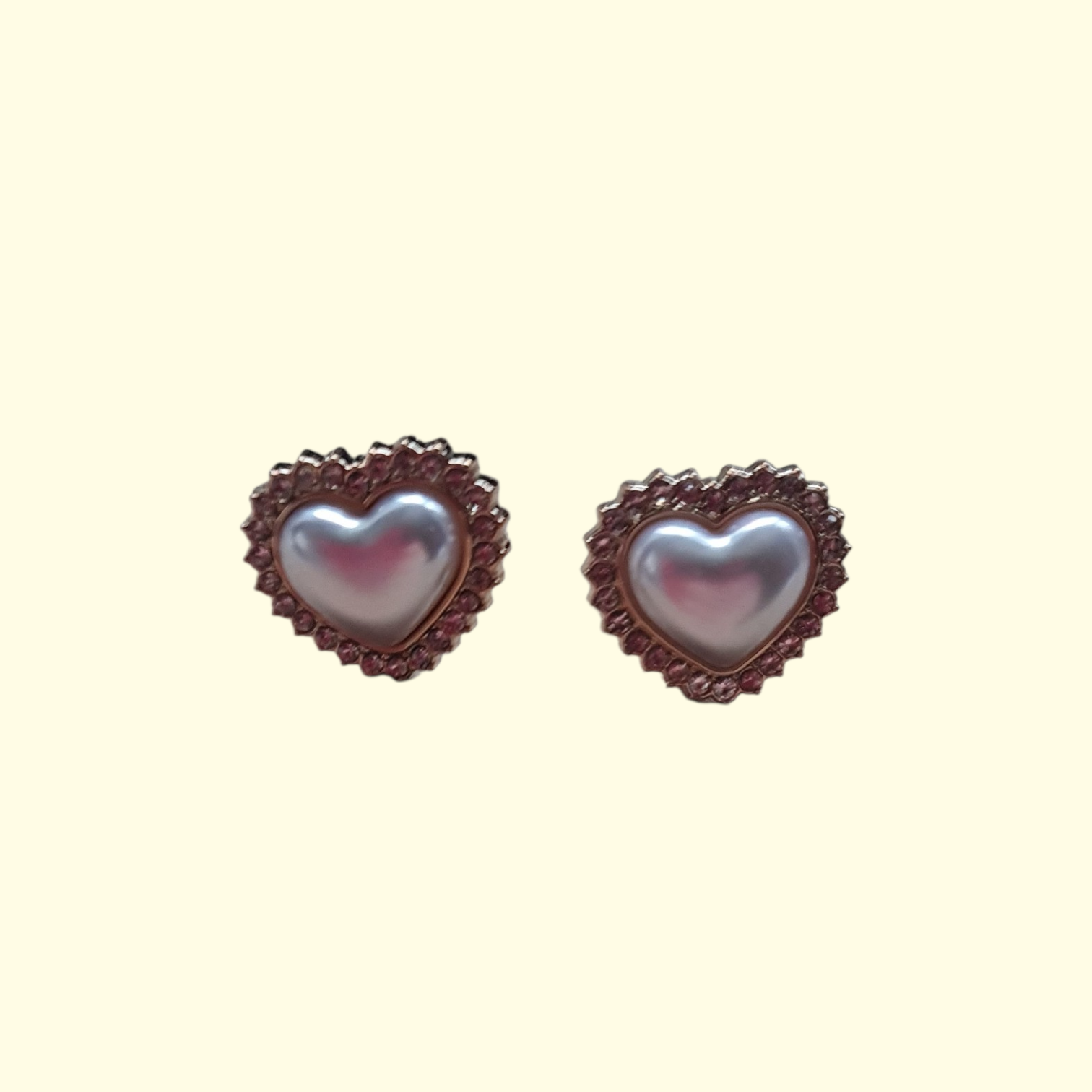 Gold Bling Pearl Heart Shoelace Charms