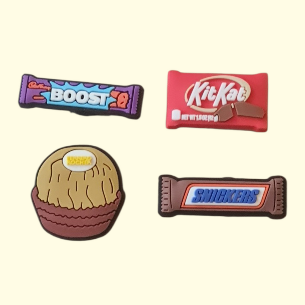 Chocolate Bars Crocs Charms x4