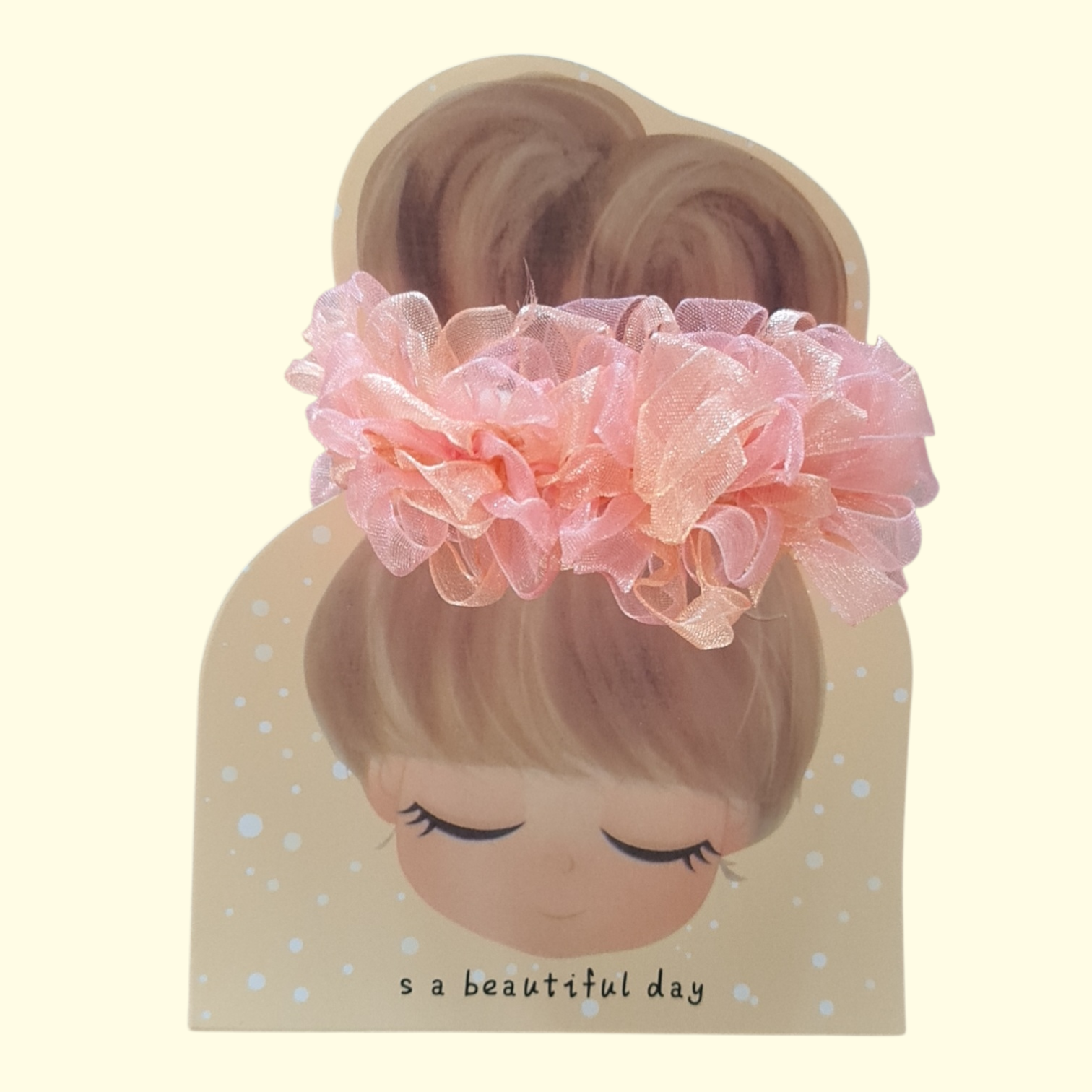 Ruffle Peach Hair Scrunchie