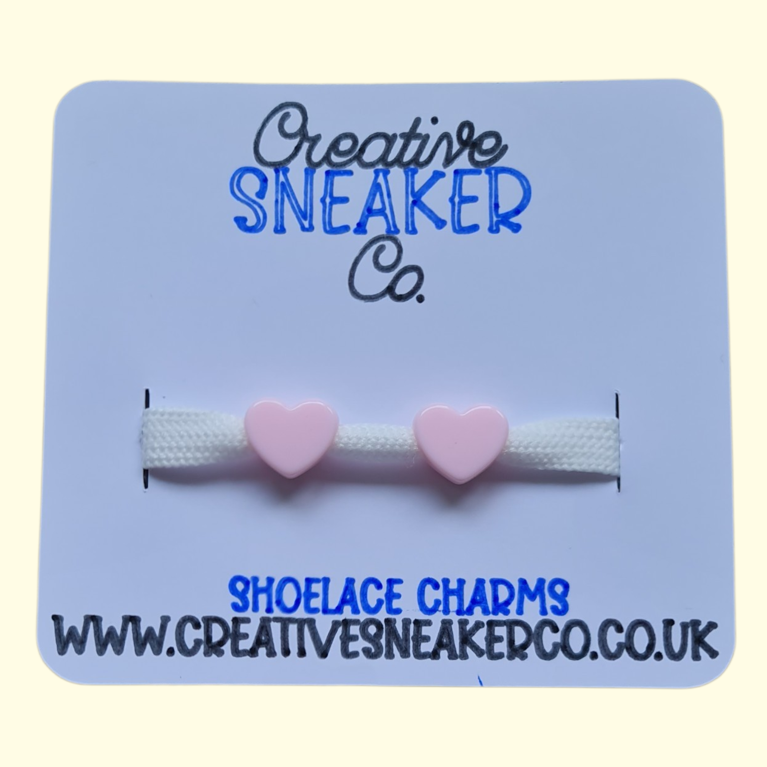 Heart Light Pink Shoelace Charms