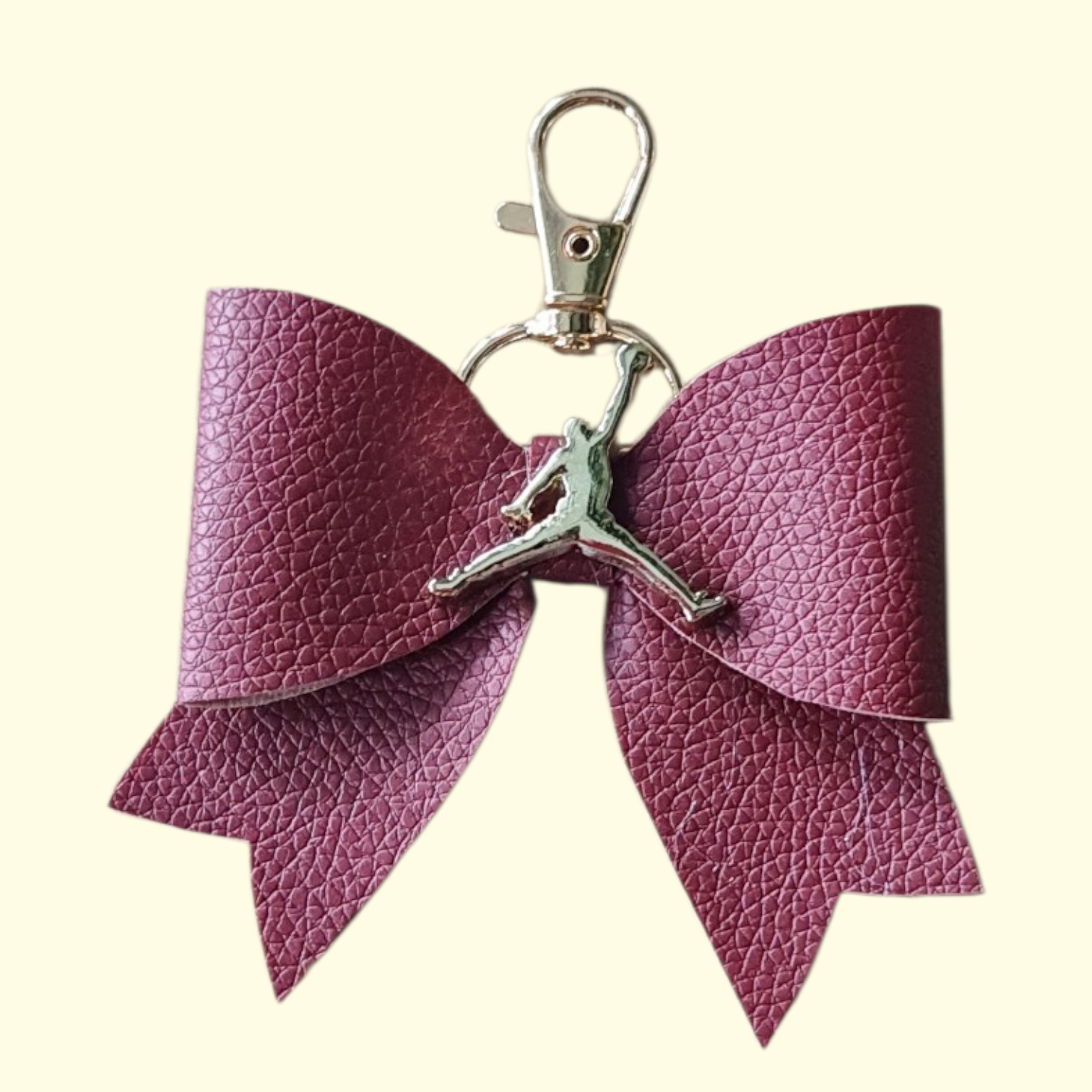 Wine Gold Jumpman Bag Charm