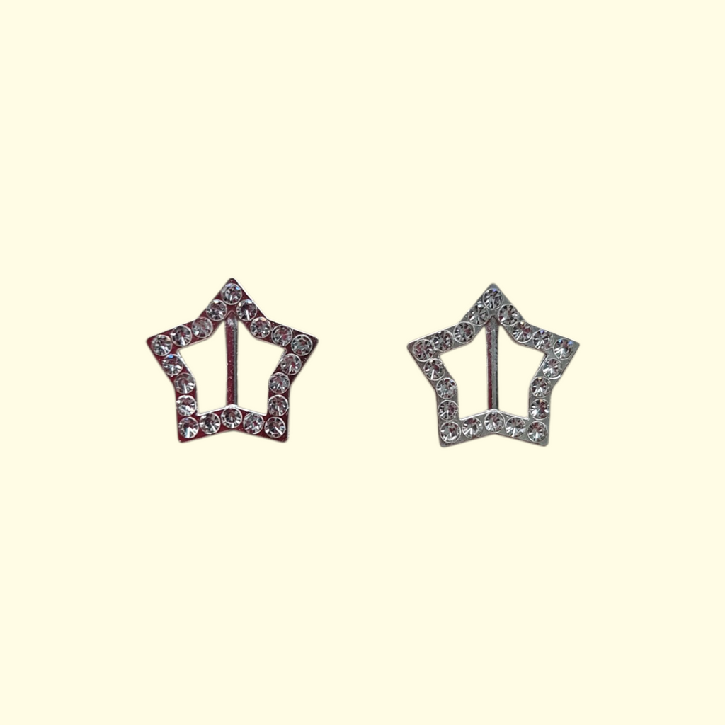 Silver Bling Star Shoelace Charms
