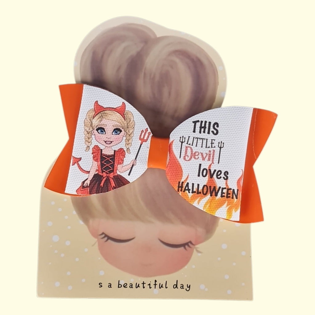 Devil Loves Halloween Standard Hair Bow