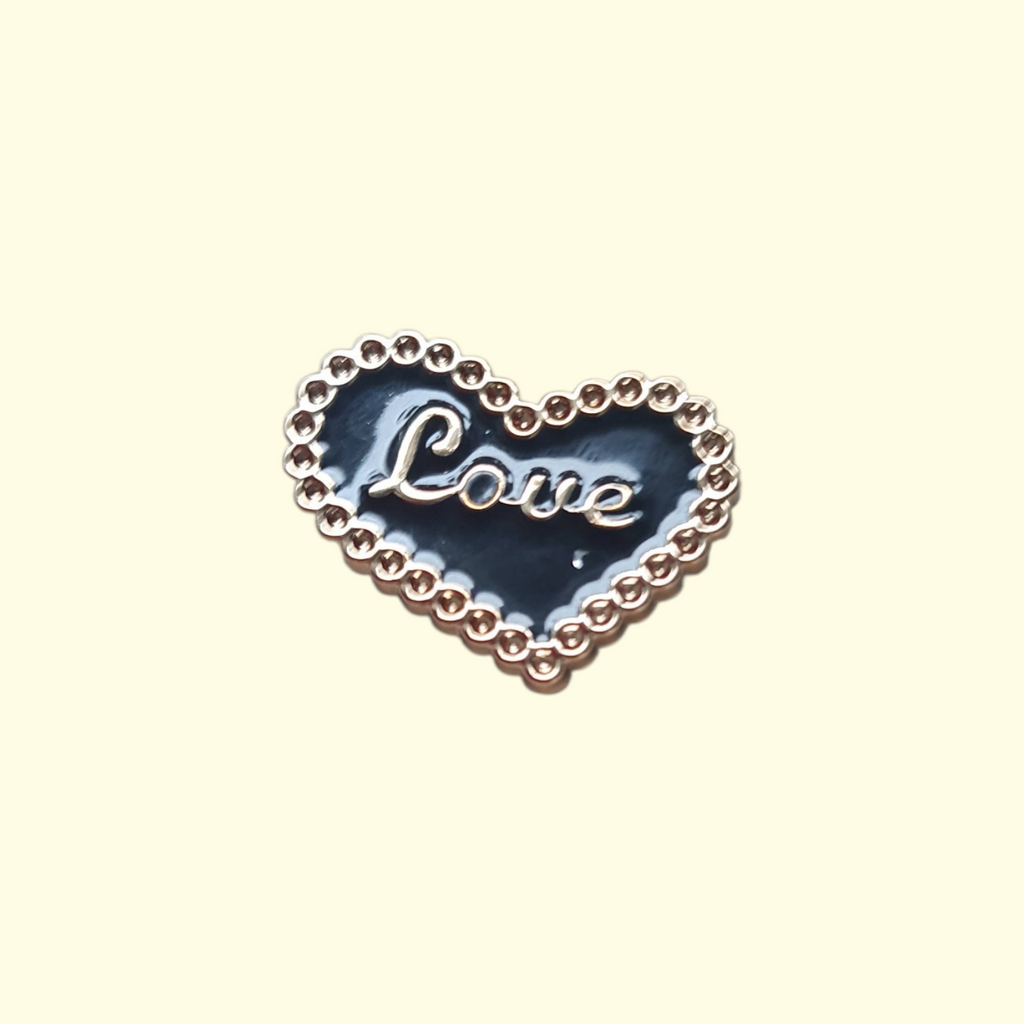 Black Gold Love Bling Crocs Charms x4