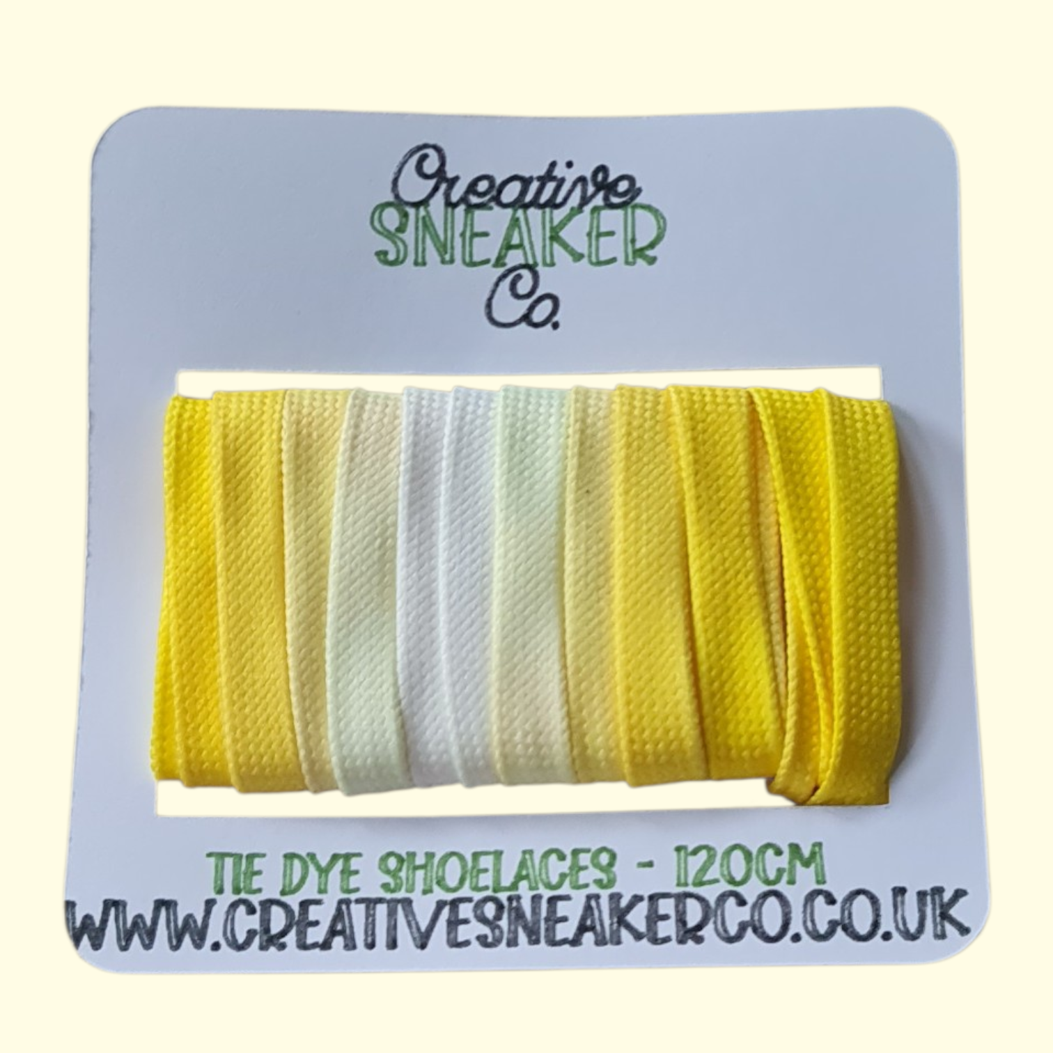 Tie Dye Fade Flat Shoelaces 120cm Yellow