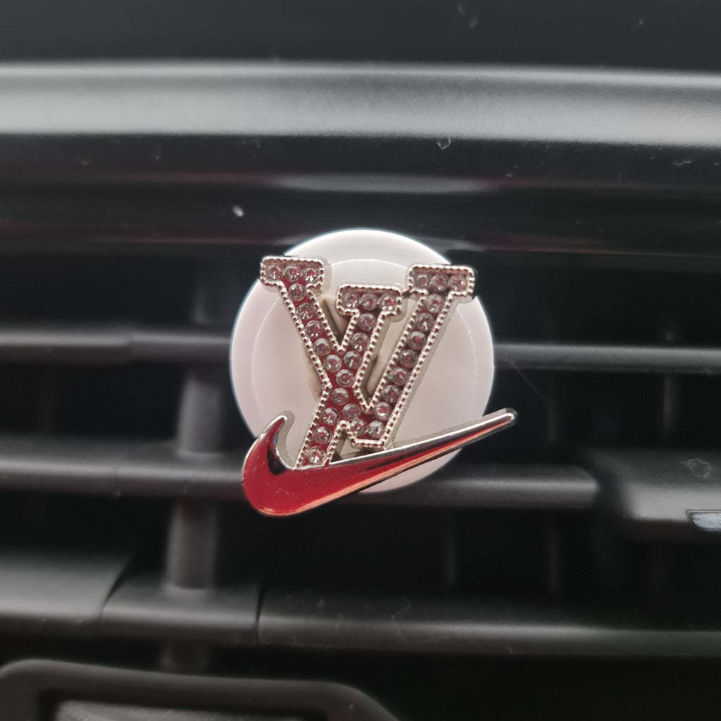 LV Swoosh Silver Clip In Car Air Freshener