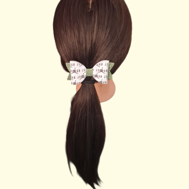 Jumpman Green Chunky Glitter Hair Bow