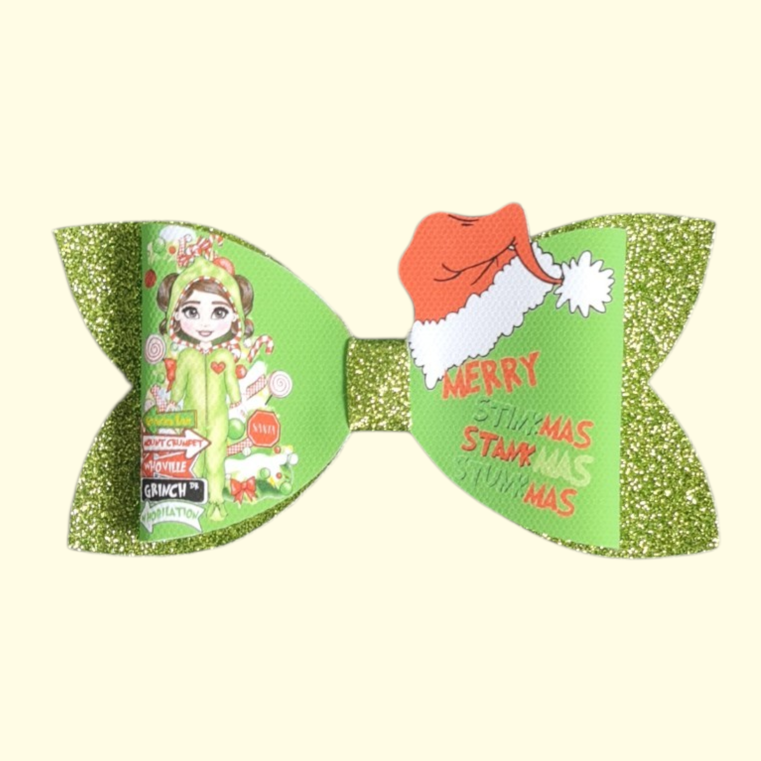 The Grinch Brunette Standard Hair Bow