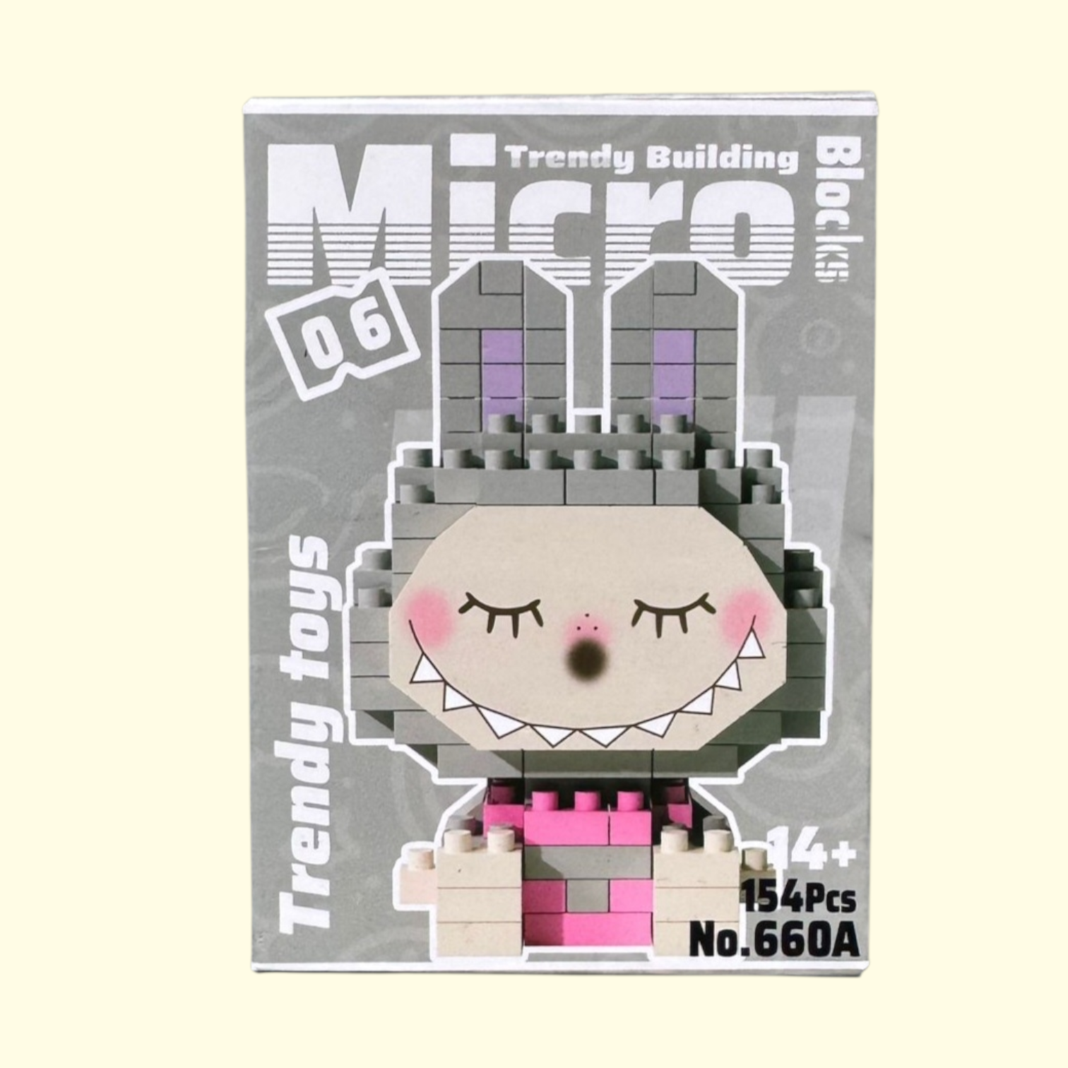 Labubu Micro Bricks Grey