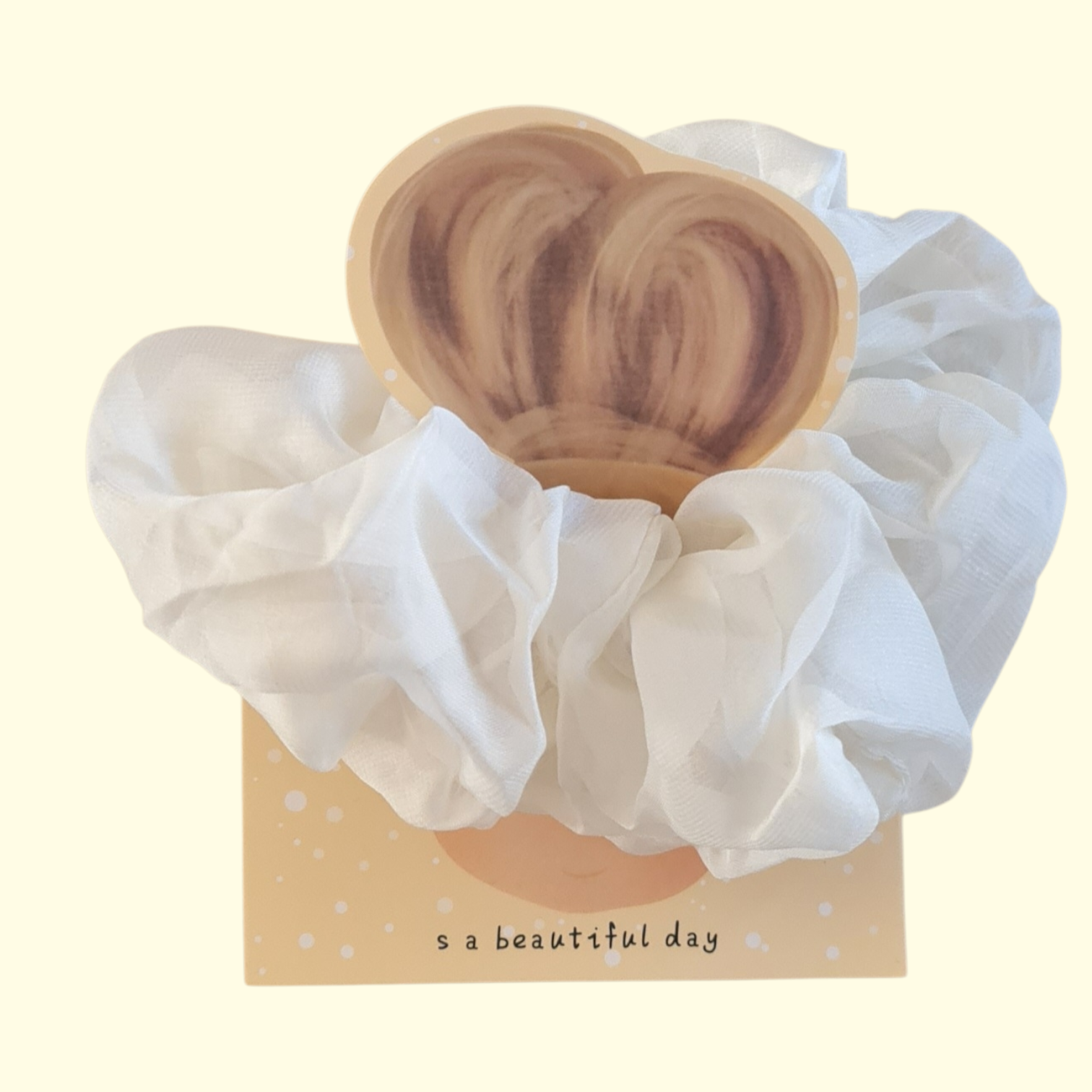 Puff White Hair Scrunchie
